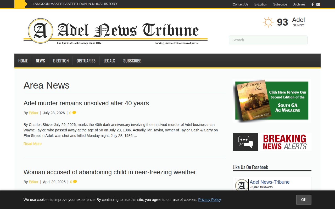 Adel News-Tribune Cook County local crime news page