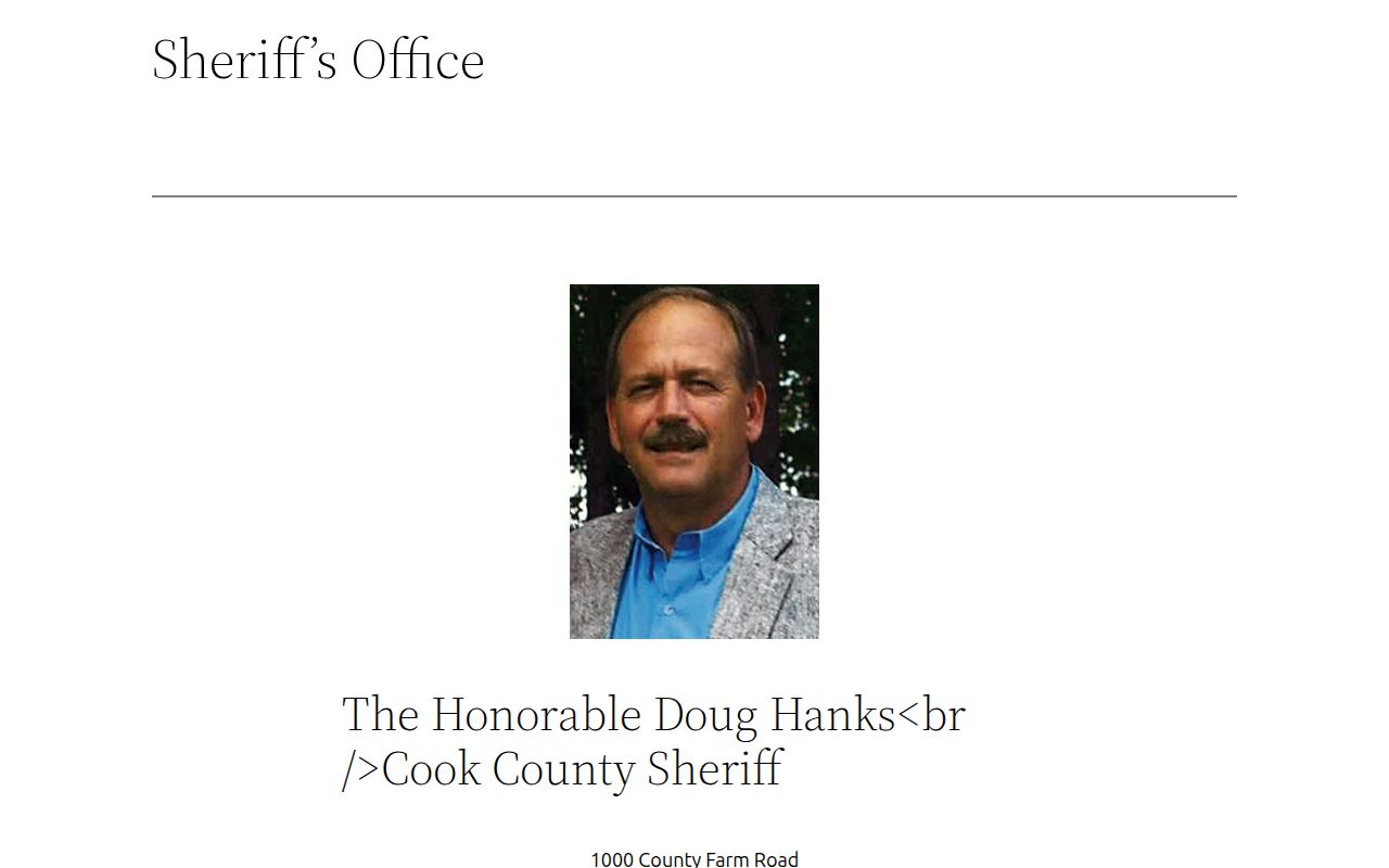 Cook County Sheriff official jail and booking records contact page