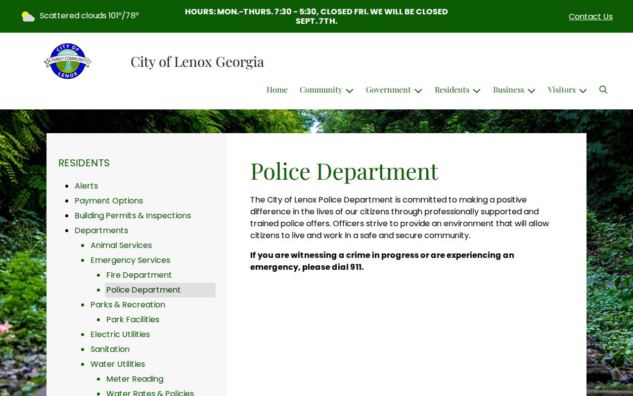 Lenox Police Department and Cook County arrest records official contact page